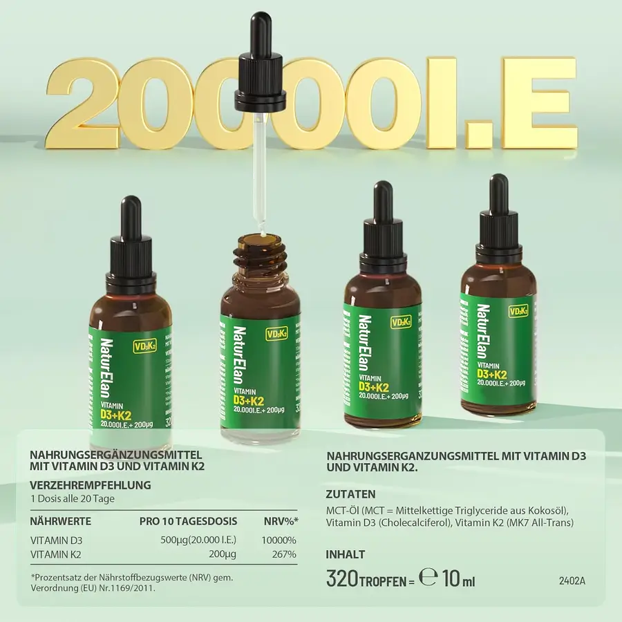 NaturElan Vitamin D3 K2 Tropfen